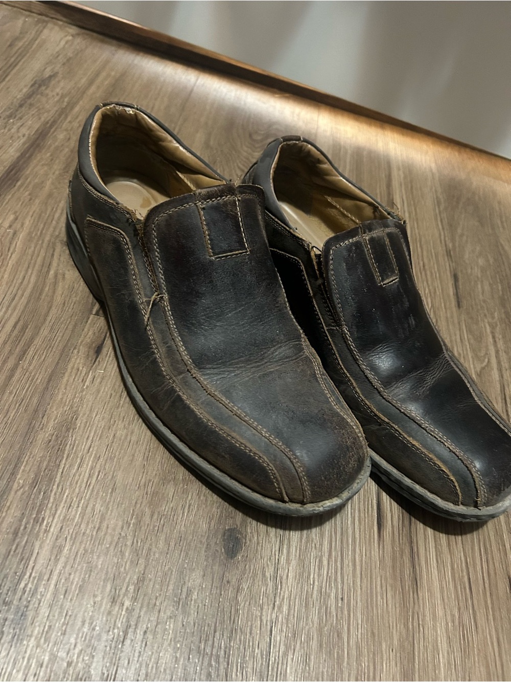 Dockers Dark Brown Leather Slip-On Loafers